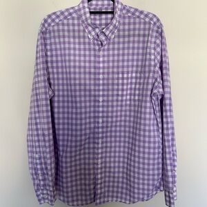 J.Crew Light Weight Button Down Shirt -‎ Purple Gingham - Size Large
